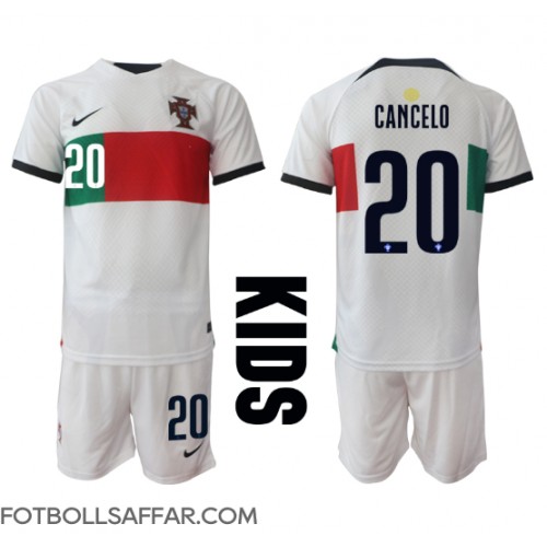 Portugal Joao Cancelo #20 Bortadräkt Barn VM 2022 Kortärmad (+ Korta byxor)